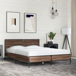 Berkfield Home Bed Frame without Mattress Brown Oak 120x200 cm - Size: Small Double - thumbnail 1