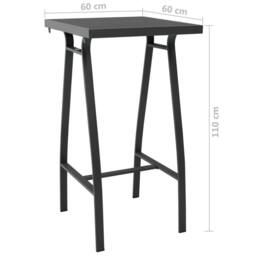 Berkfield Home Garden Bar Table Black 60x60x110 cm Tempered Glass - Size: 60 x 60 x 110 cm - thumbnail 5