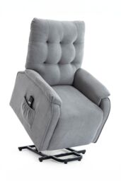 More4Homes Charlbury Fabric Single Motor Rise Recliner Electric Lift Chair in Grey - thumbnail 4