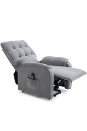 More4Homes Charlbury Fabric Single Motor Rise Recliner Electric Lift Chair in Grey - thumbnail 3