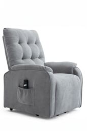 More4Homes Charlbury Fabric Single Motor Rise Recliner Electric Lift Chair in Grey - thumbnail 2