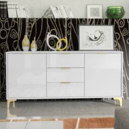 Mex Furniture LTD Sideboard Goldline Gloss 140cm - Glossy White