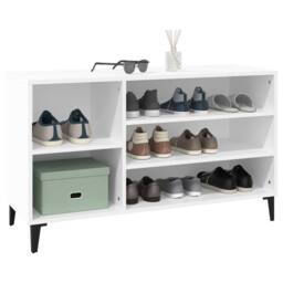 Berkfield Home Shoe Cabinet White 102x36x60 cm Engineered Wood - Size: 102 x 36 x 60 cm - thumbnail 4