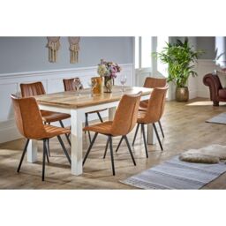 IH Design Curley Solid Mango Wood White Dining Table 170Cm - thumbnail 3