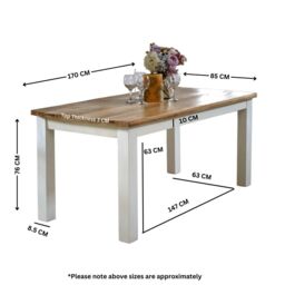 IH Design Curley Solid Mango Wood White Dining Table 170Cm - thumbnail 6