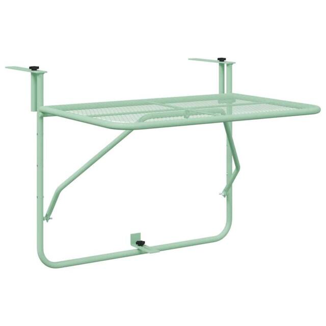 Berkfield Home Foldable Hanging Balcony Table - Mint Green, 60x40 cm, Steel in Green - Size: 60x40 cm