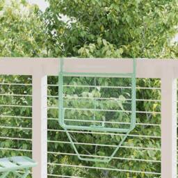 Berkfield Home Foldable Hanging Balcony Table - Mint Green, 60x40 cm, Steel in Green - Size: 60x40 cm - thumbnail 4
