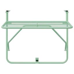 Berkfield Home Foldable Hanging Balcony Table - Mint Green, 60x40 cm, Steel in Green - Size: 60x40 cm - thumbnail 6