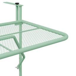 Berkfield Home Foldable Hanging Balcony Table - Mint Green, 60x40 cm, Steel in Green - Size: 60x40 cm - thumbnail 8