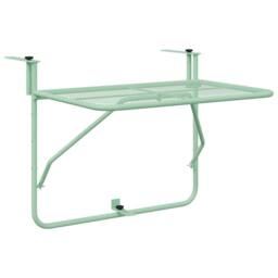 Berkfield Home Foldable Hanging Balcony Table - Mint Green, 60x40 cm, Steel in Green - Size: 60x40 cm - thumbnail 1