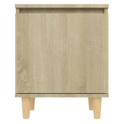 Berkfield Home Bed Cabinet with Solid Wood Legs Sonoma Oak 40x30x50 cm in Brown - Size: 40 x 30 x 50 cm - thumbnail 6