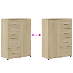 Berkfield Home Sideboard Sonoma Oak 60x31x84 cm Engineered Wood in Light Tan - Size: 60 x 31 x 84 cm - thumbnail 8