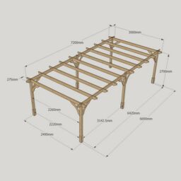 Rutland County Garden Furniture Ltd Premium Pergola 6 Posts - Wood - L300 x W720 x H270 cm - Light Green in Brown - thumbnail 4