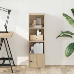 Berkfield Home Durable Bookcase Sonoma Oak 31x24x102 cm Engineered Wood in Light Brown - Size: 31 x 24 x 102 cm - thumbnail 1