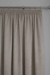 Fusion 'Galaxy' Pair of Light Reducing Thermal Effect Pencil Pleat Curtains in Natural - Size: 117 cm width x 183 cm drop - thumbnail 2