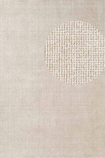 THE RUGS Ted Baker Greenwich Wool Rug Handwoven Living Room in Natural White - Size: 160 cm diameter - image 1
