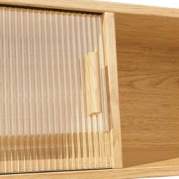 BTM Rattan Sideboard Glass Doors Tall Kitchen Cabinet Storage in Natural - thumbnail 9
