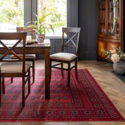 Kukoon Red Low Pile Traditional Persian Style Velvet Texture Area Rug in Blue - Size: 80 cm x 150 cm - thumbnail 3