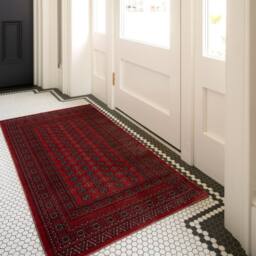 Kukoon Red Low Pile Traditional Persian Style Velvet Texture Area Rug in Blue - Size: 80 cm x 150 cm - thumbnail 4