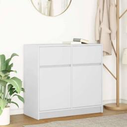 Berkfield Home Sideboard with Drawer White 80x34x76 cm Engineered Wood - Size: 80 x 34 x 76 cm - thumbnail 2