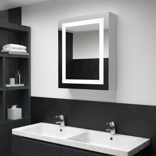 Berkfield Home LED Bathroom Mirror Cabinet 50x13x70 cm in White - Size: 50 x 13 x 70 cm - image 1