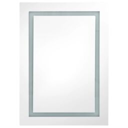 Berkfield Home LED Bathroom Mirror Cabinet 50x13x70 cm in White - Size: 50 x 13 x 70 cm - thumbnail 5