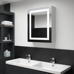 Berkfield Home LED Bathroom Mirror Cabinet 50x13x70 cm in White - Size: 50 x 13 x 70 cm - thumbnail 1