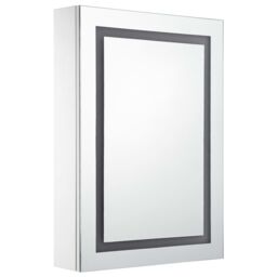 Berkfield Home LED Bathroom Mirror Cabinet 50x13x70 cm in White - Size: 50 x 13 x 70 cm - thumbnail 3