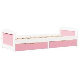 Berkfield Home Day Bed with 2 Drawers without Mattress IRUN White&Pink 90x200 cm in Pink