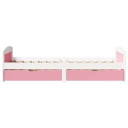 Berkfield Home Day Bed with 2 Drawers without Mattress IRUN White&Pink 90x200 cm in Pink - thumbnail 5