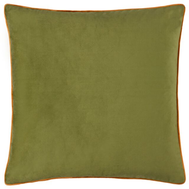 Furn Meridian Velvet Piped Cushion in Olive - Size: 55 cm x 55 cm - image 1