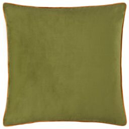 Furn Meridian Velvet Piped Cushion in Olive - Size: 55 cm x 55 cm - thumbnail 1