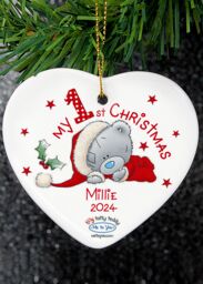 Personalised Memento Company Personalised Me to You My 1st Christmas Ceramic Heart Decoration in White - thumbnail 3
