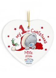 Personalised Memento Company Personalised Me to You My 1st Christmas Ceramic Heart Decoration in White - thumbnail 1