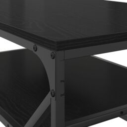Berkfield Home Coffee Table with Shelf Black Oak 90x50x40 cm Engineered Wood - Size: 90 x 50 x 40 cm - thumbnail 8