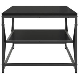 Berkfield Home Coffee Table with Shelf Black Oak 90x50x40 cm Engineered Wood - Size: 90 x 50 x 40 cm - thumbnail 6