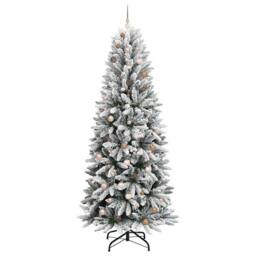 Berkfield Home Artificial Christmas Tree with 300 LEDs White 93 x 93 x 240 cm - thumbnail 4