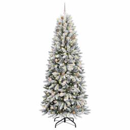 Berkfield Home Artificial Christmas Tree with 300 LEDs White 93 x 93 x 240 cm - thumbnail 3