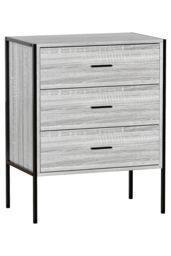Home Discount Vida Designs Brooklyn 3 Drawer Bedside Cabinet Chest Of Drawers Storage Bedroom Furniture in Grey - thumbnail 8