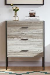 Home Discount Vida Designs Brooklyn 3 Drawer Bedside Cabinet Chest Of Drawers Storage Bedroom Furniture in Grey - thumbnail 2