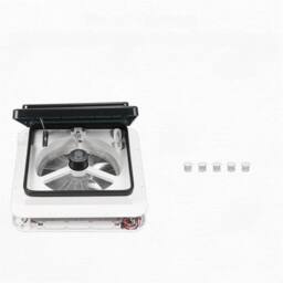 VOGREX Roof Vent Fan Skylight 280x280mm - LED Camper Caravan Motorhome in White - thumbnail 2
