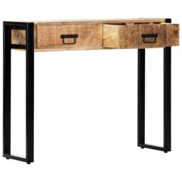 Berkfield Home Console Table 90x30x75 cm Solid Mango Wood in Brown - Size: 90 x 30 x 75 cm - thumbnail 4
