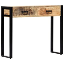 Berkfield Home Console Table 90x30x75 cm Solid Mango Wood in Brown - Size: 90 x 30 x 75 cm - thumbnail 1