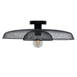 First Choice Lighting Set of 2 Cassidy - Black E27 Flush Mount Ceiling Lights for Shades - thumbnail 3