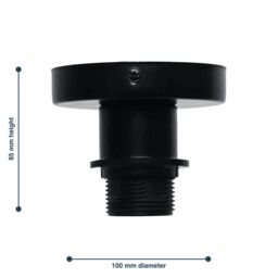 First Choice Lighting Set of 2 Cassidy - Black E27 Flush Mount Ceiling Lights for Shades - thumbnail 6
