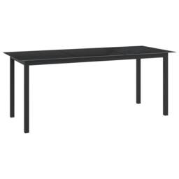 Berkfield Home 9 Piece Garden Dining Set Aluminium Anthracite in Black - thumbnail 2