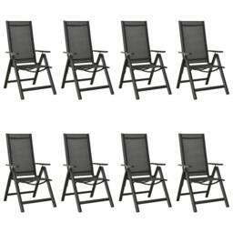 Berkfield Home 9 Piece Garden Dining Set Aluminium Anthracite in Black - thumbnail 6