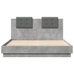 Berkfield Home Durable Bed Frame with LED without Mattress Concrete Grey 150x200 - Size: King - thumbnail 6