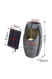 H&O Direct Outdoor Solar-Powered Water Fountain Rockery Decor in Natural - thumbnail 6