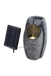 H&O Direct Outdoor Solar-Powered Water Fountain Rockery Decor in Natural - thumbnail 3